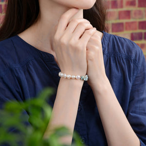 IST Jewelry - Larimar & Cultured Pearl Stretch Bracelet