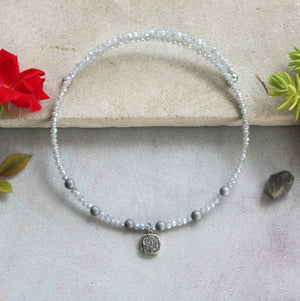 Druzy Pendant Memory Wire Choker