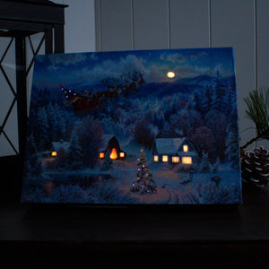 Night Before Christmas 8x6 Lighted Tabletop Canvas