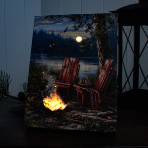Evening at the Lake 6x8 Lighted Tabletop Canvas