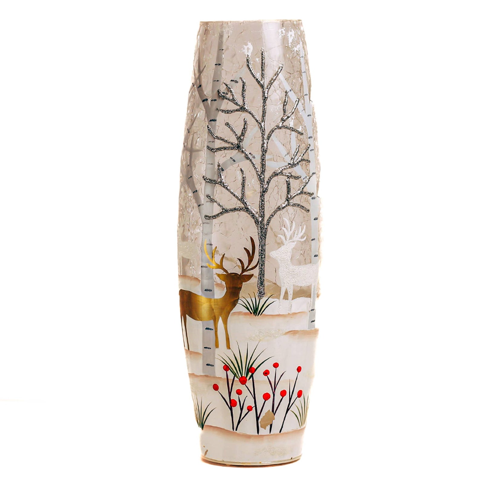Silver & Gold Glass Vase with LED String Lights