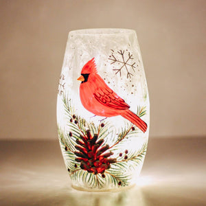 Cardinal Present Short Vase with LED String Lights