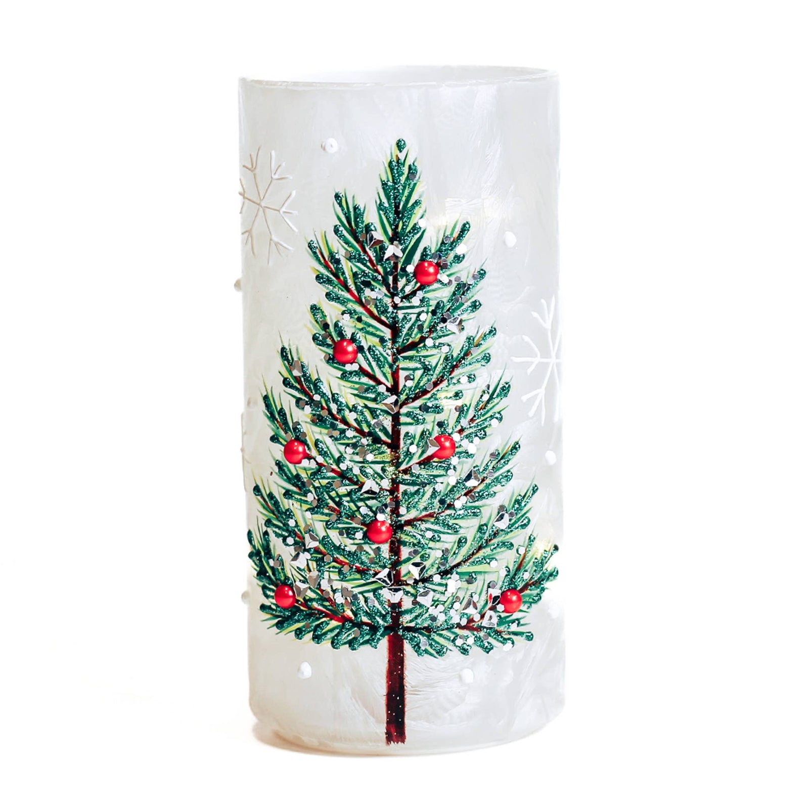 Christmas Tree Pillar with LED String Lights