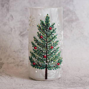 Christmas Tree Pillar with LED String Lights