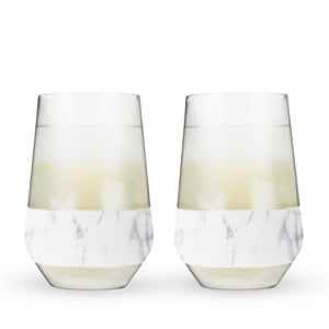 Wine FREEZE™ XL Insulated Cooling Cups - Marble - Set of 2