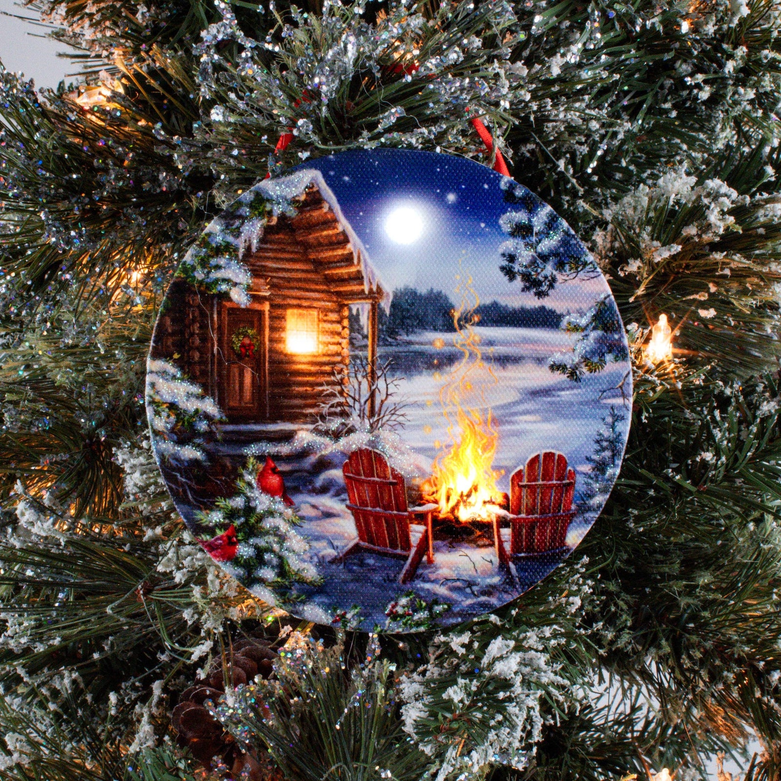 Christmas at the Lake LED Ornament