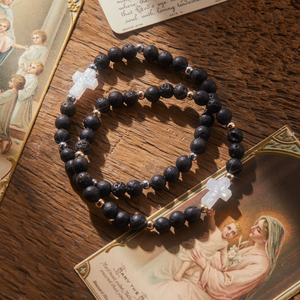 Holy Water Bracelet - Holy Water Mens Lava Rock Bracelet In Gold