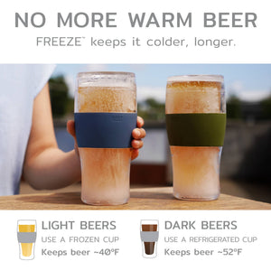 Beer FREEZE™ Cooling Cup Insulated w/ Cooling Gel - Gray