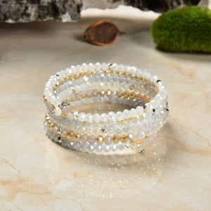Mixed Crystals Memory Wire Bracelet