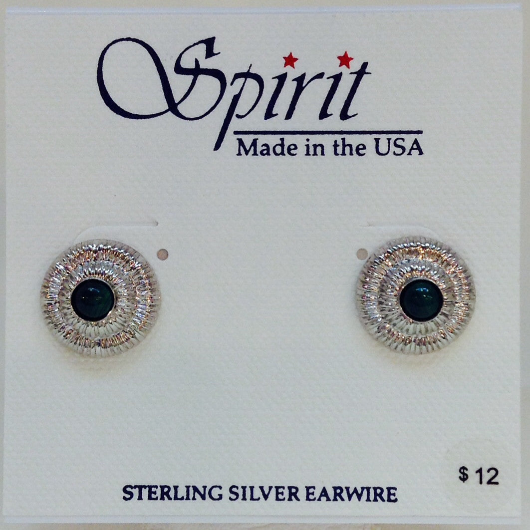 Green Circle Stud
