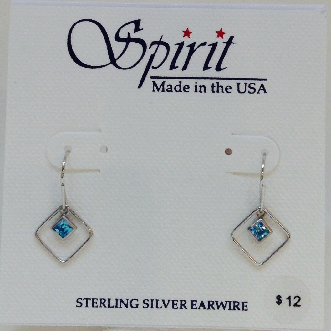 Open Diamond With Teal Crystal