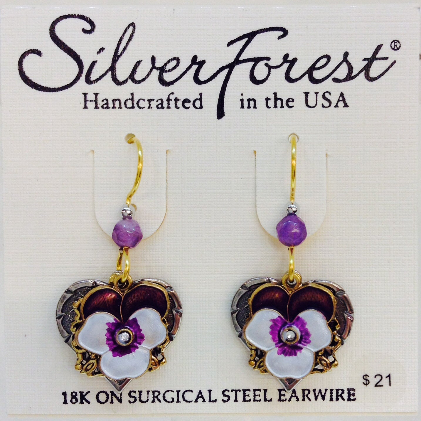 Purple Pansy Earring