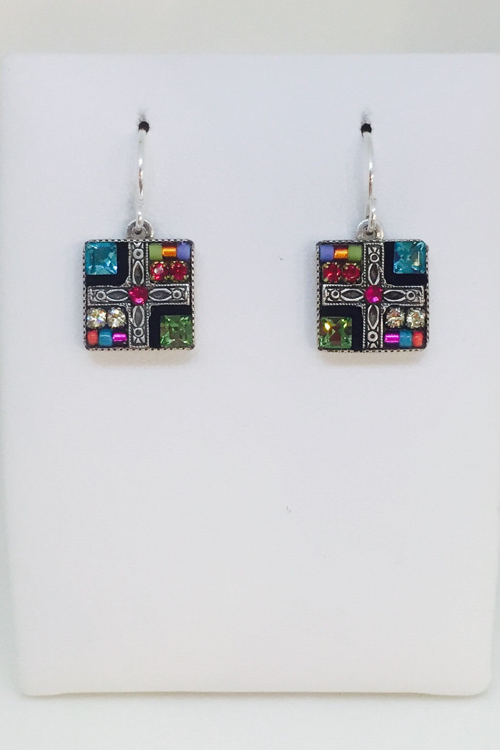 Geometric Small Square Earring-Multicolor