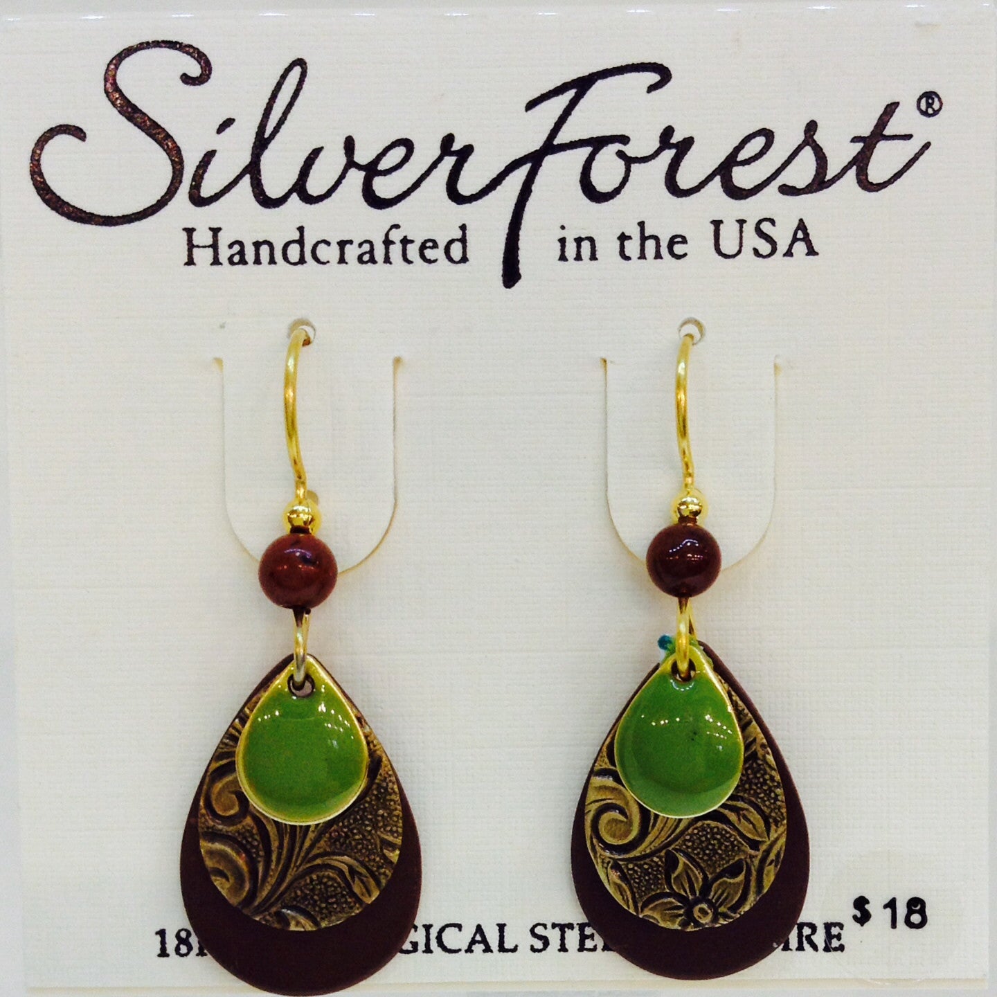 Layered Drop With Brown And Green