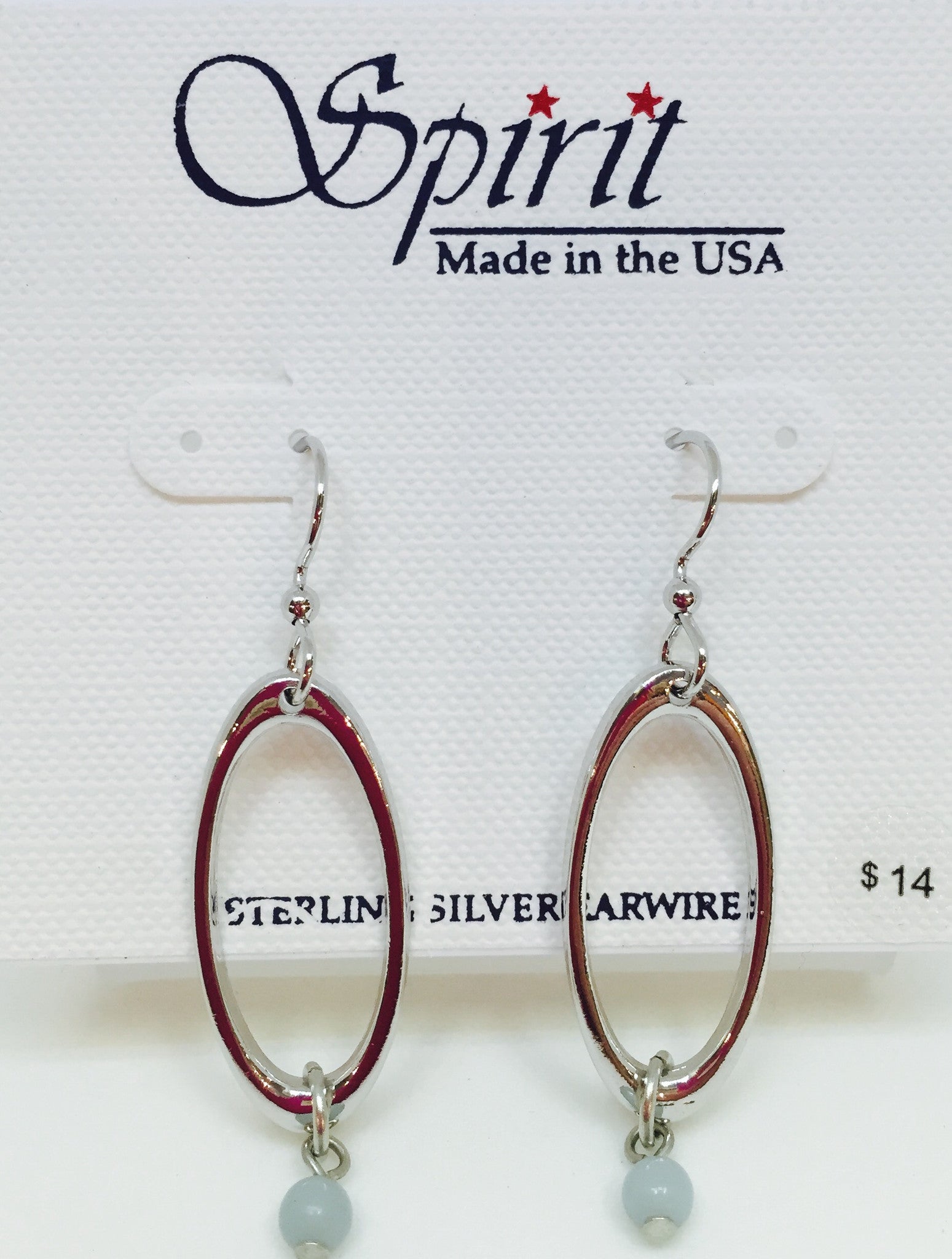 Open Oval w/ Bead Drop Earring