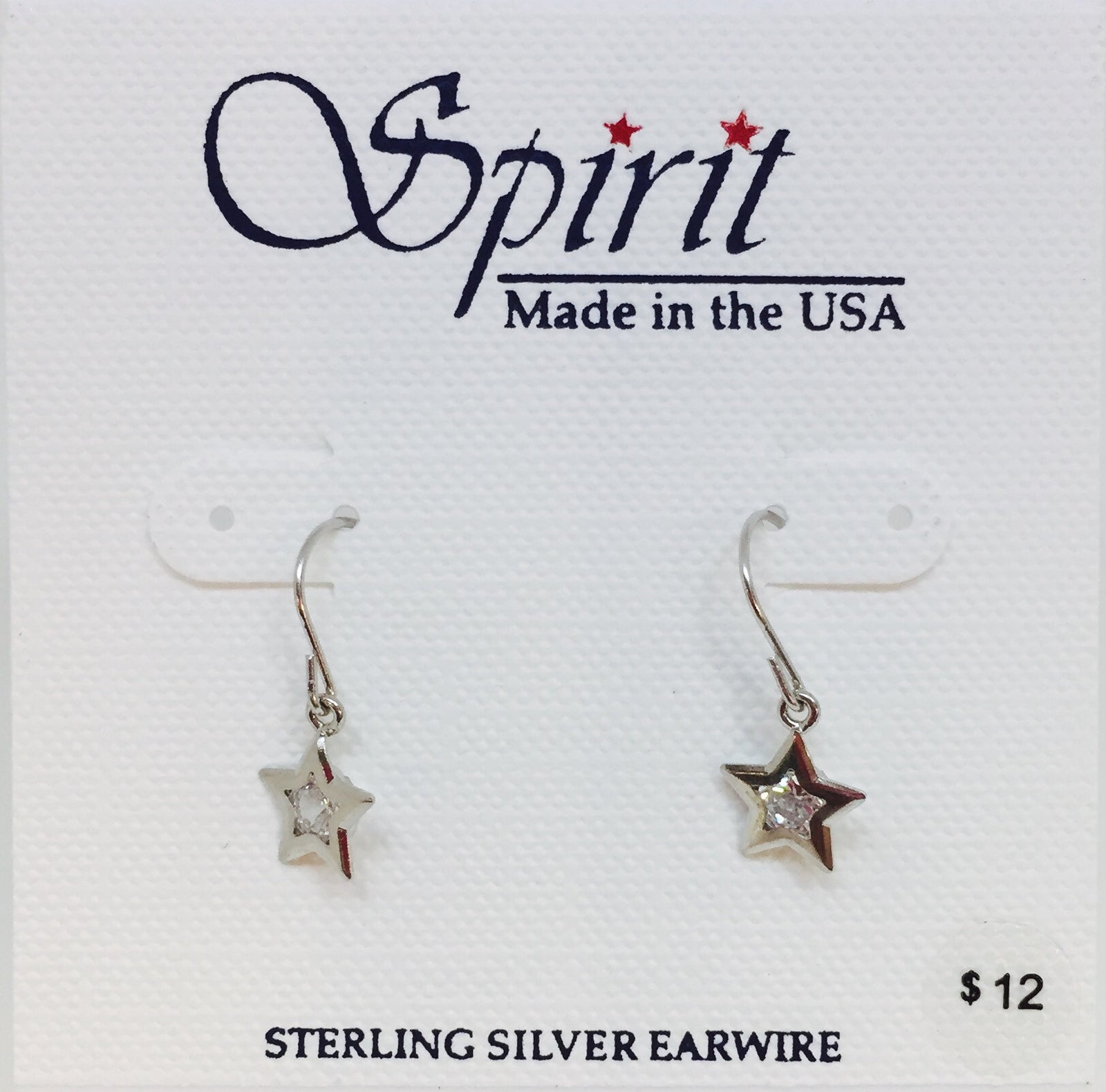 Star Drop w/ Clear Crystal Earring