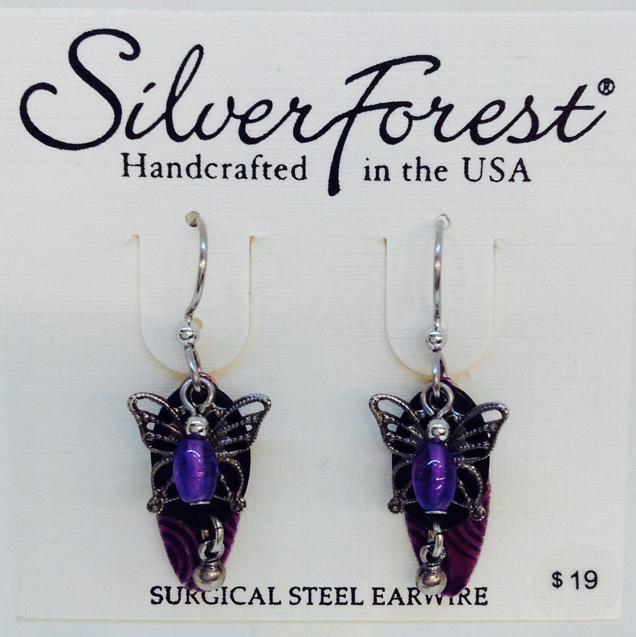 Purple Butterfly Earring