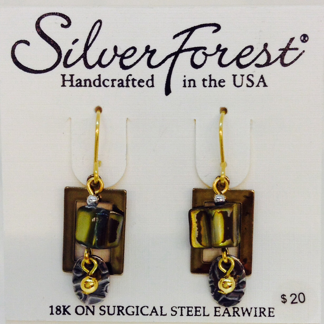 Gold And Green Earring