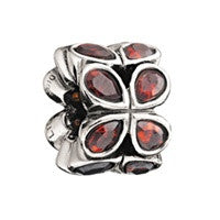 Sterling Silver w Stone - Twinkle - Red CZ