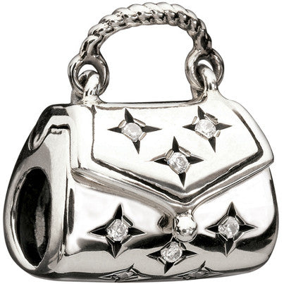 Sterling Silver w Stone - Sparkle Purse - Clear CZ