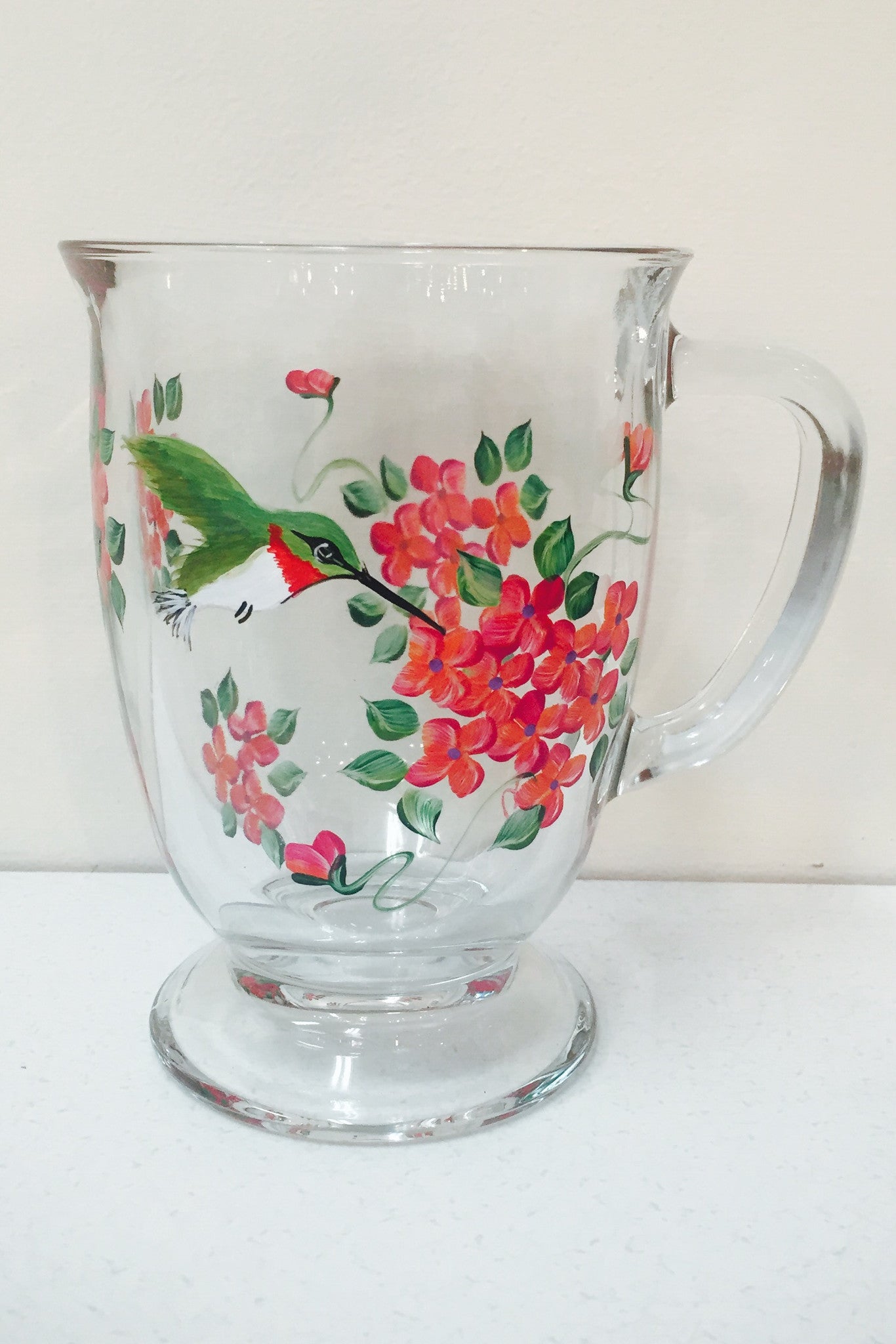 15 oz Hummingbird Glass Mug