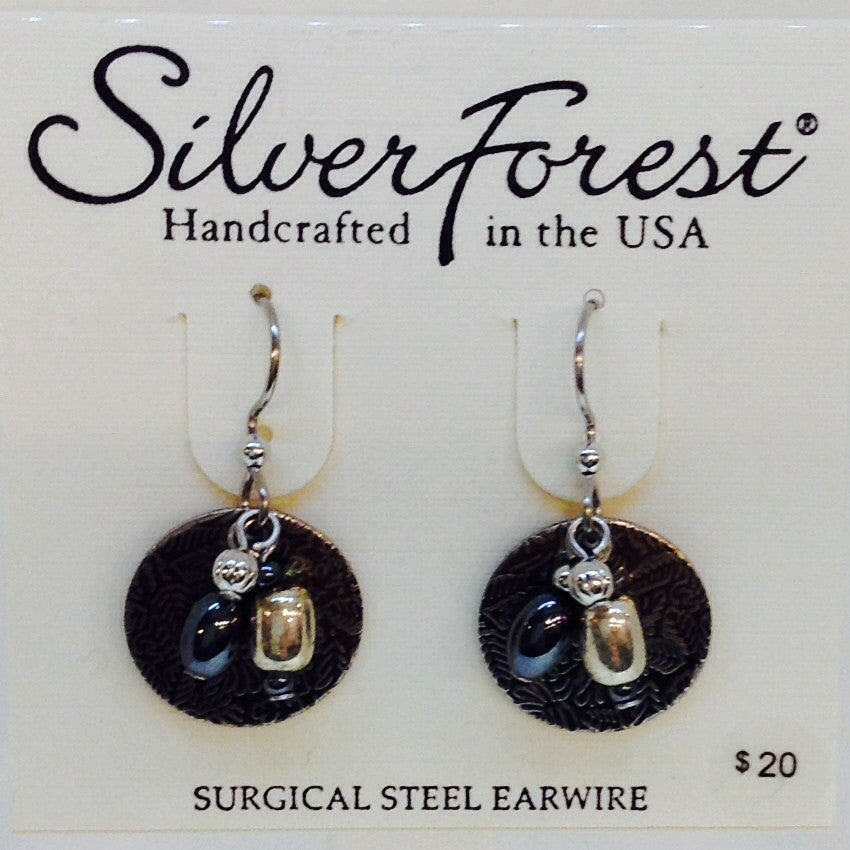 Silver Circle Earring With Beads