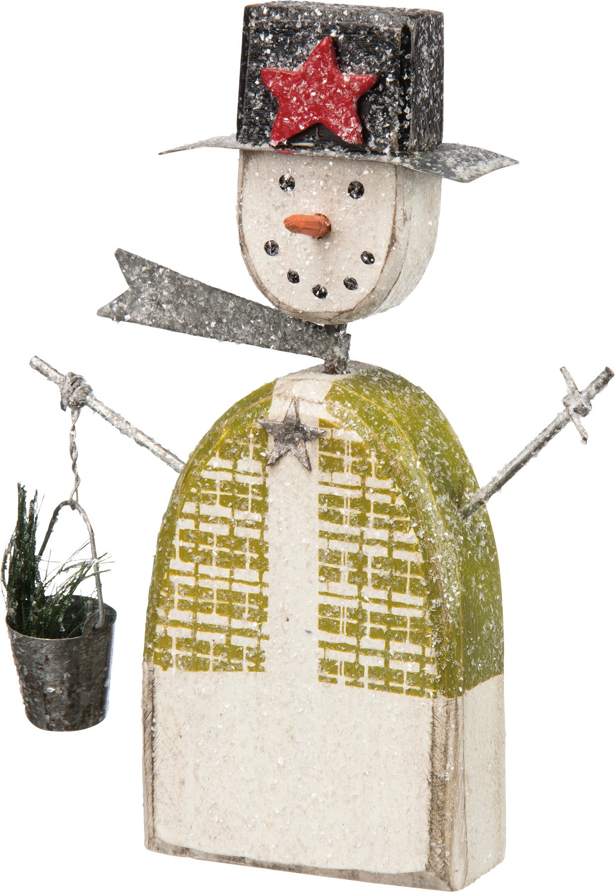 Snowman Sitter-Green Vest