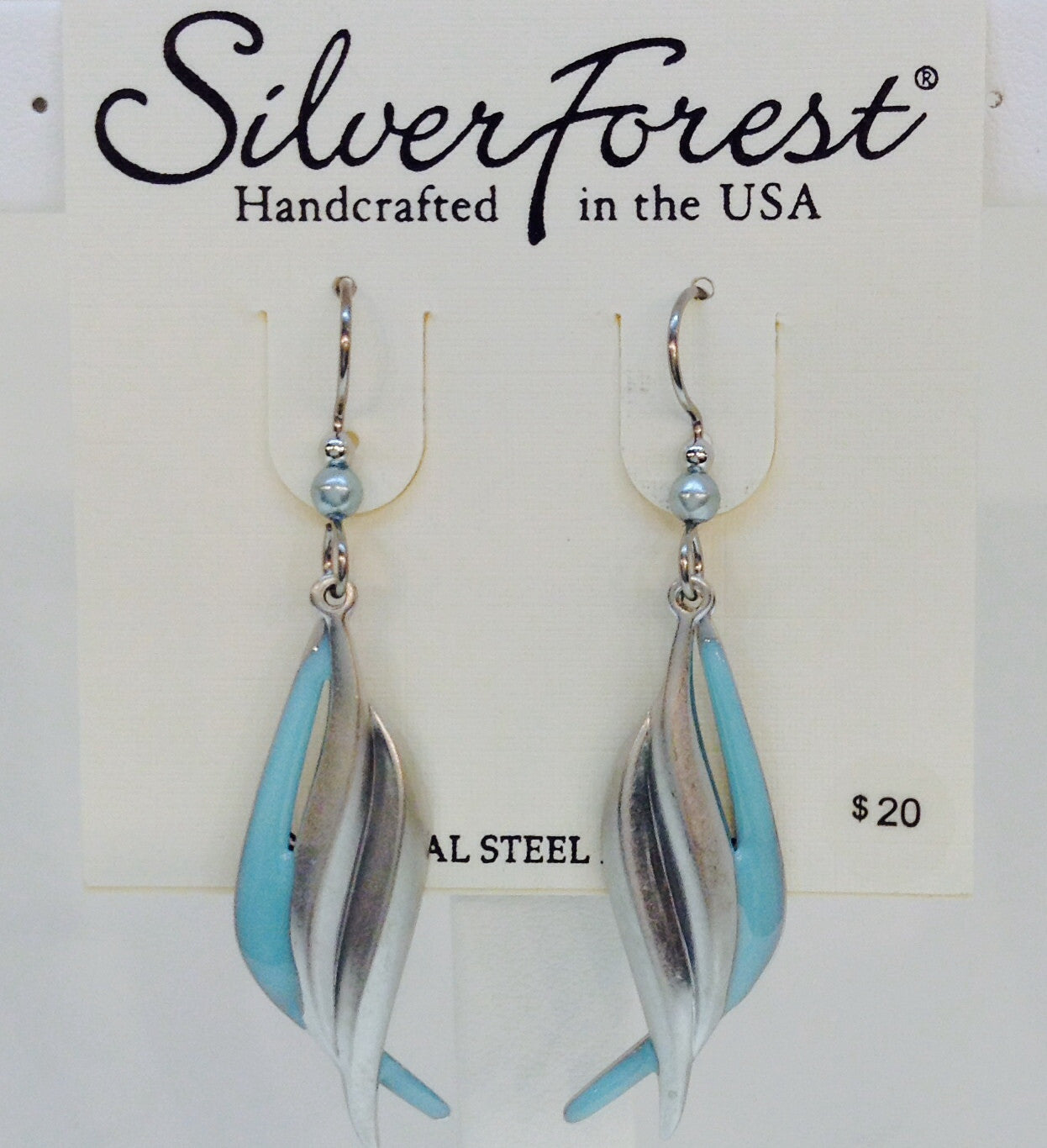 Baby Blue And Silver Earring