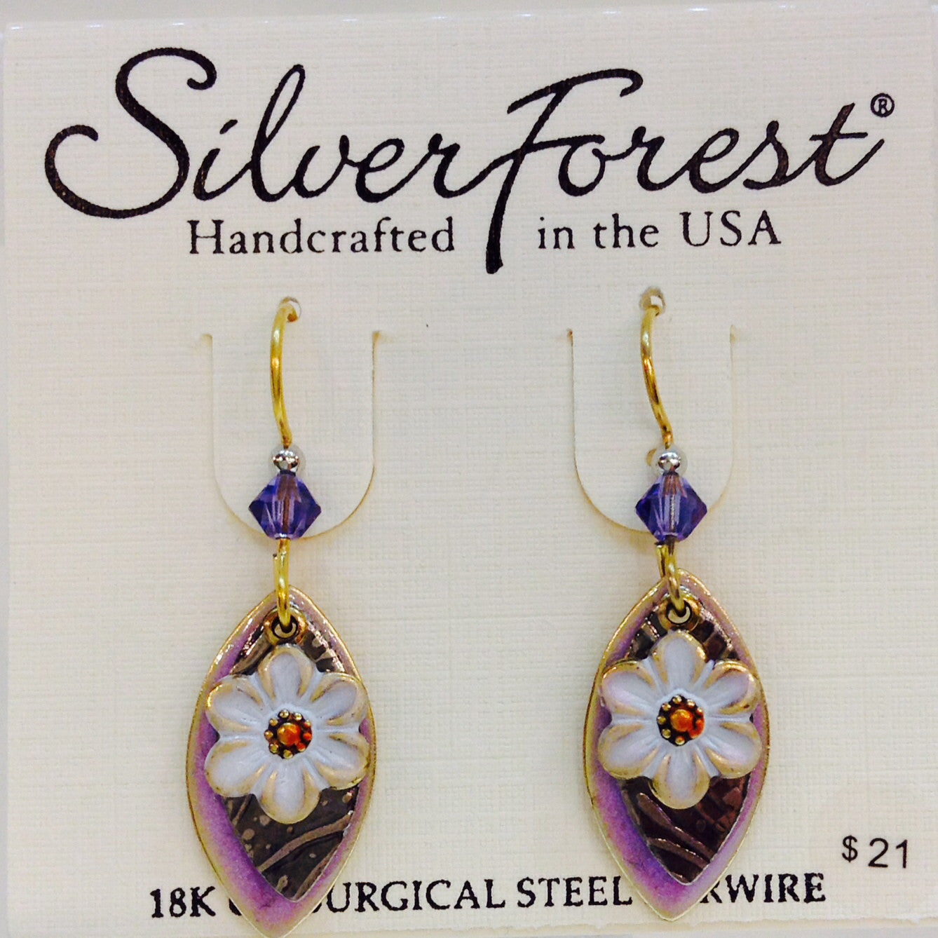 Purple Flower Earring