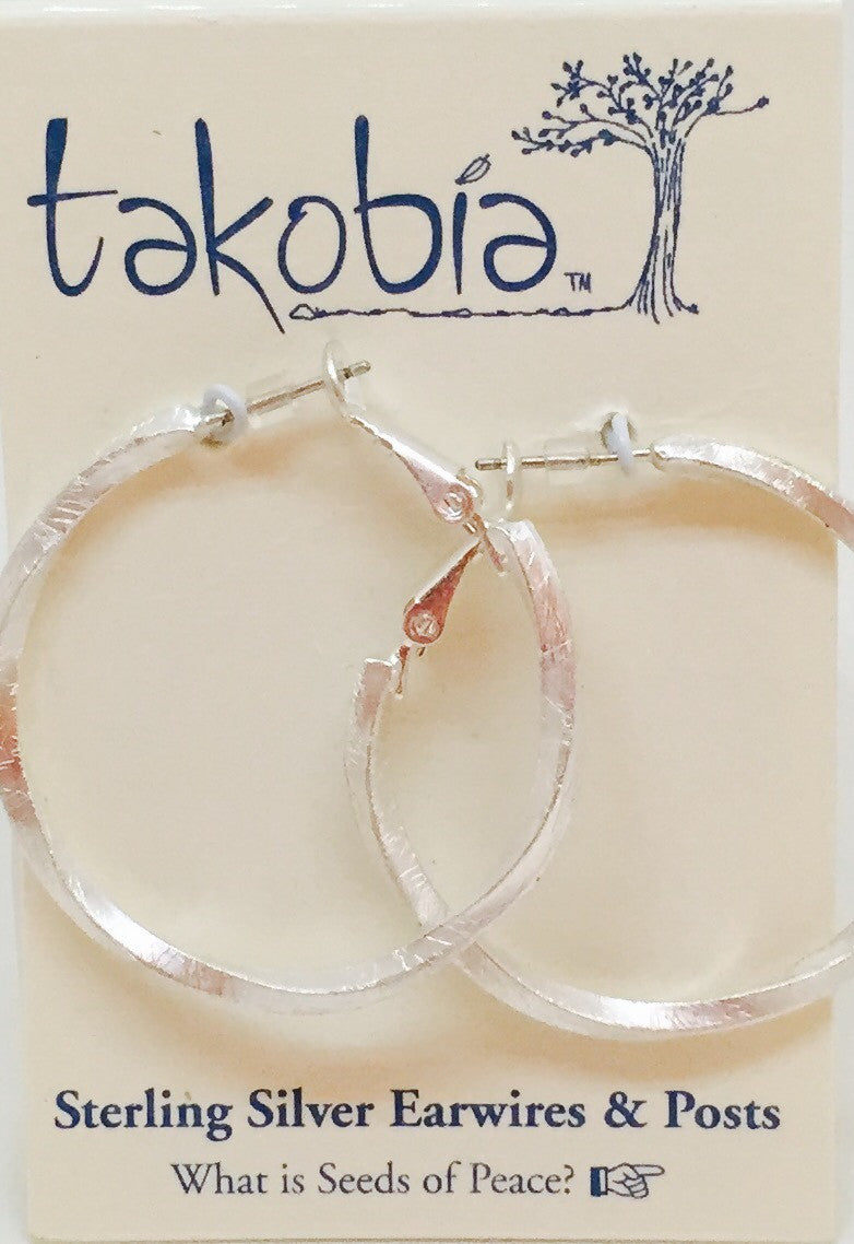 Twisted Hoop Silver Earring