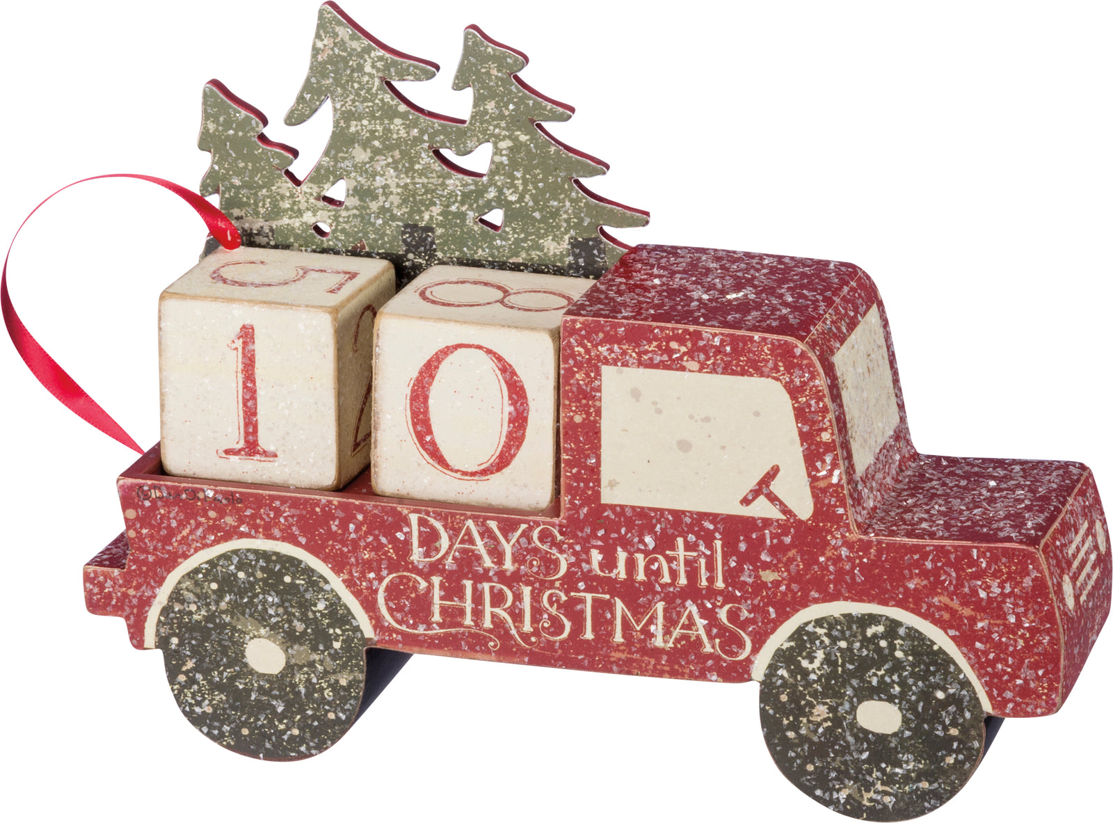Red Truck Block Christmas Countdown
