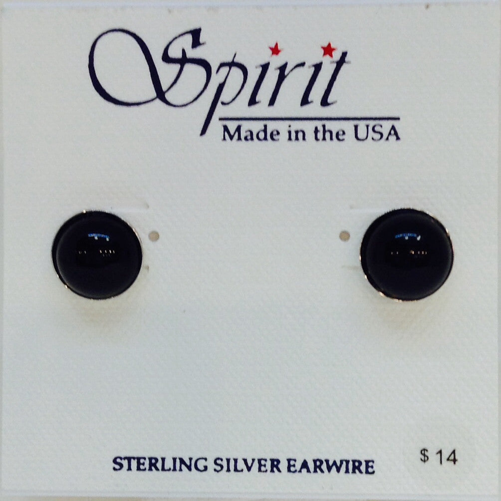 Black Circle Pearl Stud