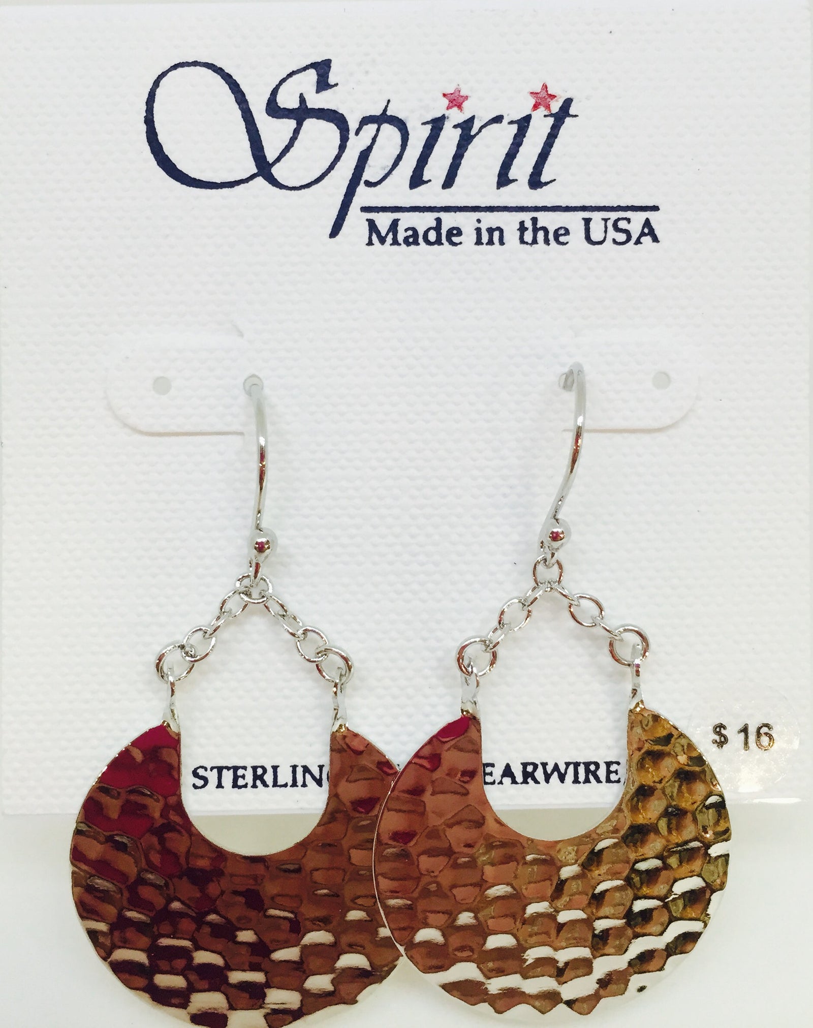 Hammered Drop w/ Chain Earring