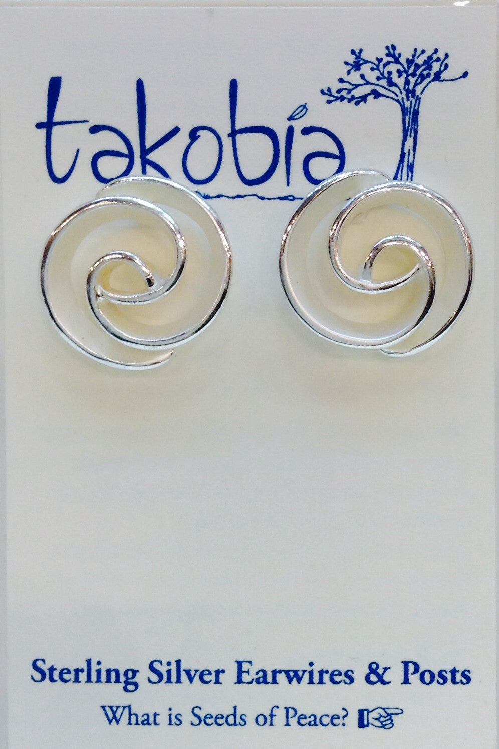 Open Swirl Silver Post