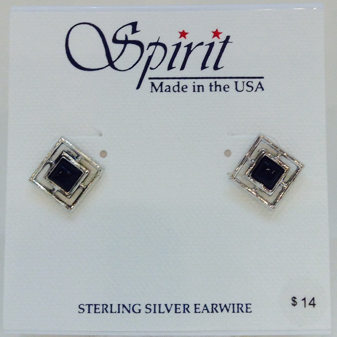 Black Square Stud