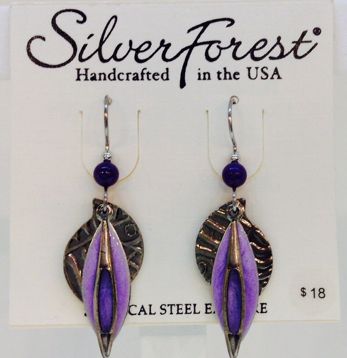 Purple And Silver Earring