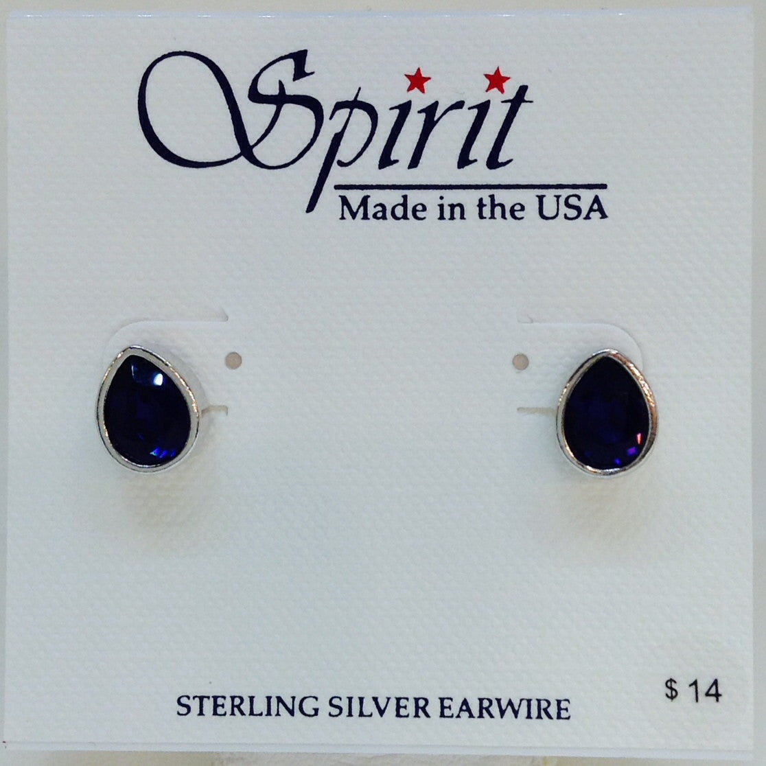 Purple Crystal Tear Drop Stud