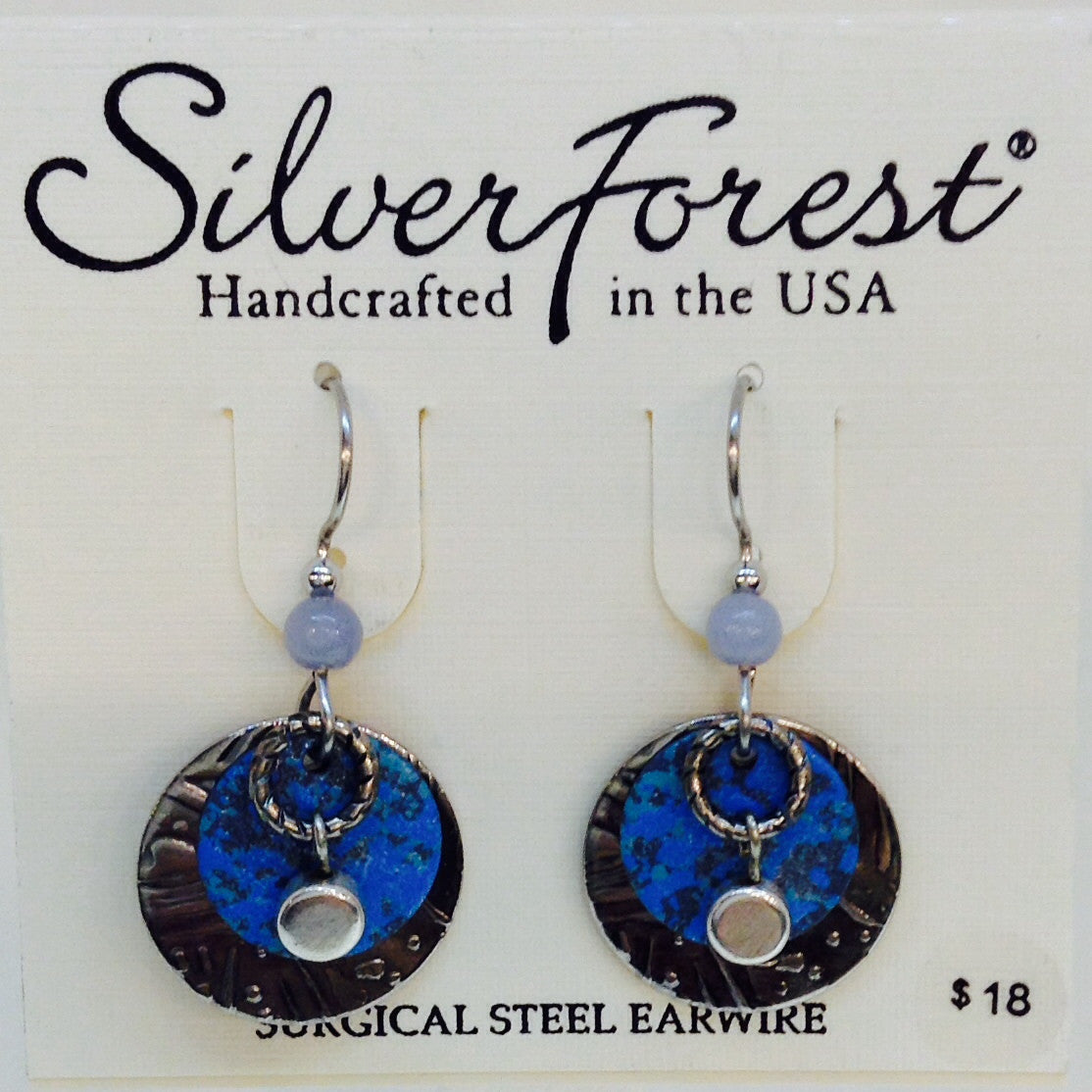 Layered Blue Rounds With Bead