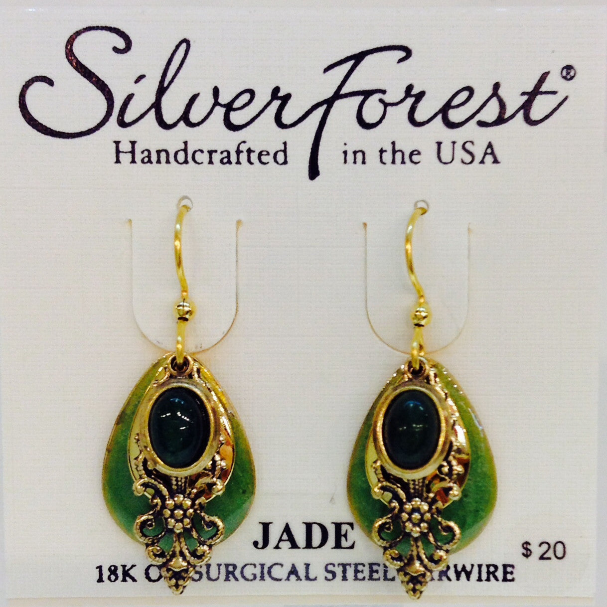 Olivine Filigree Teardrop