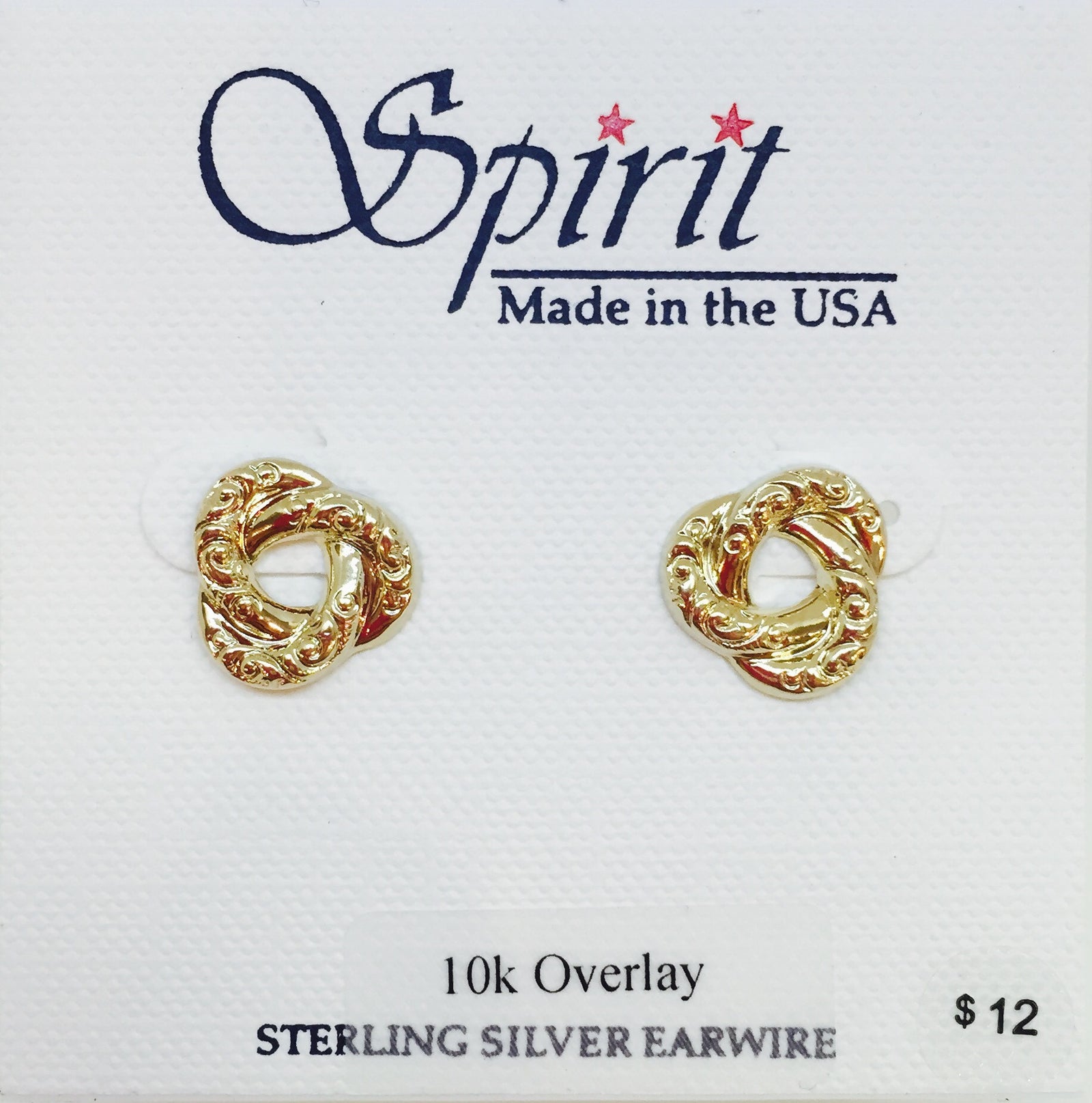 Gold Plated Ornate Open Knot Post