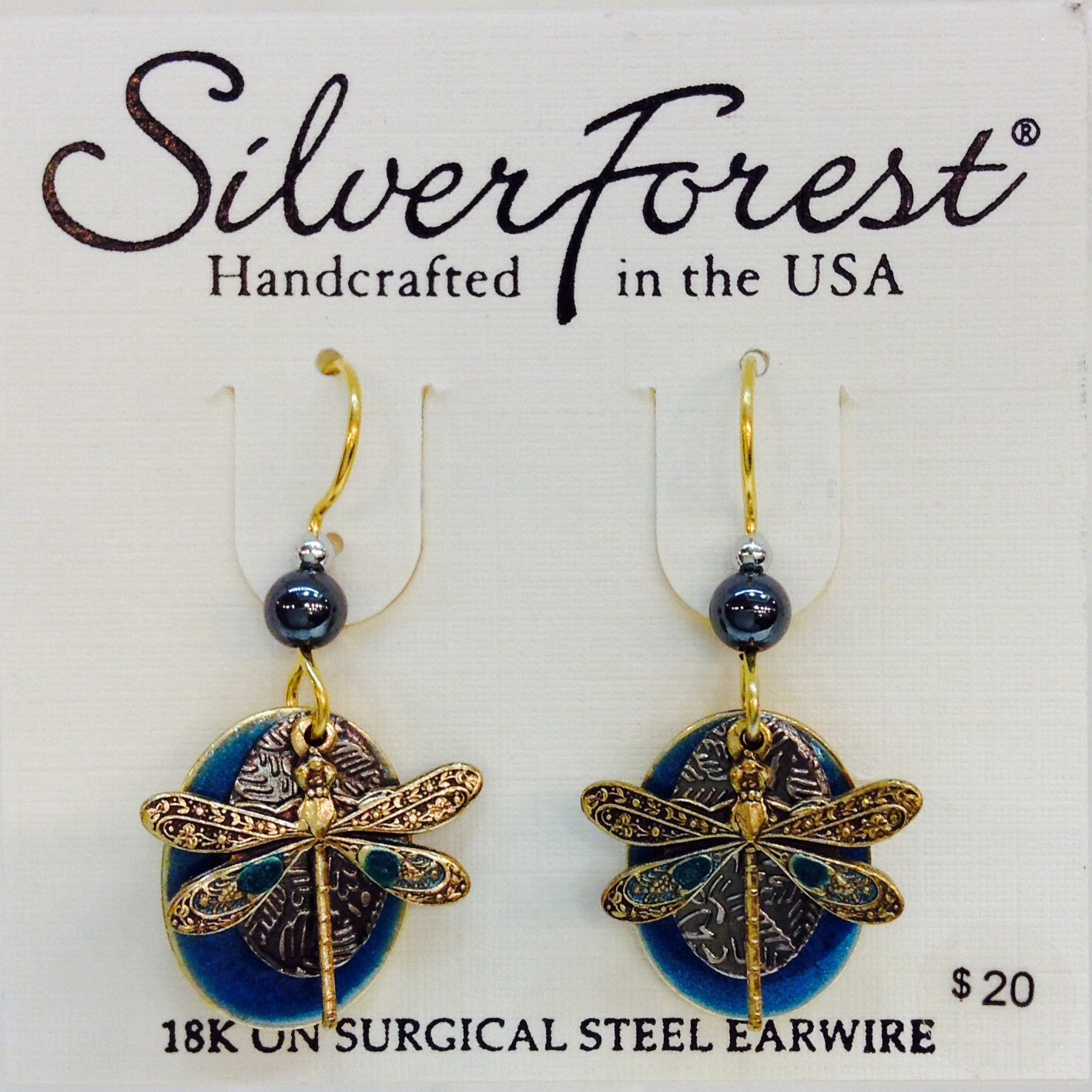 Teal Dragonfly Earring