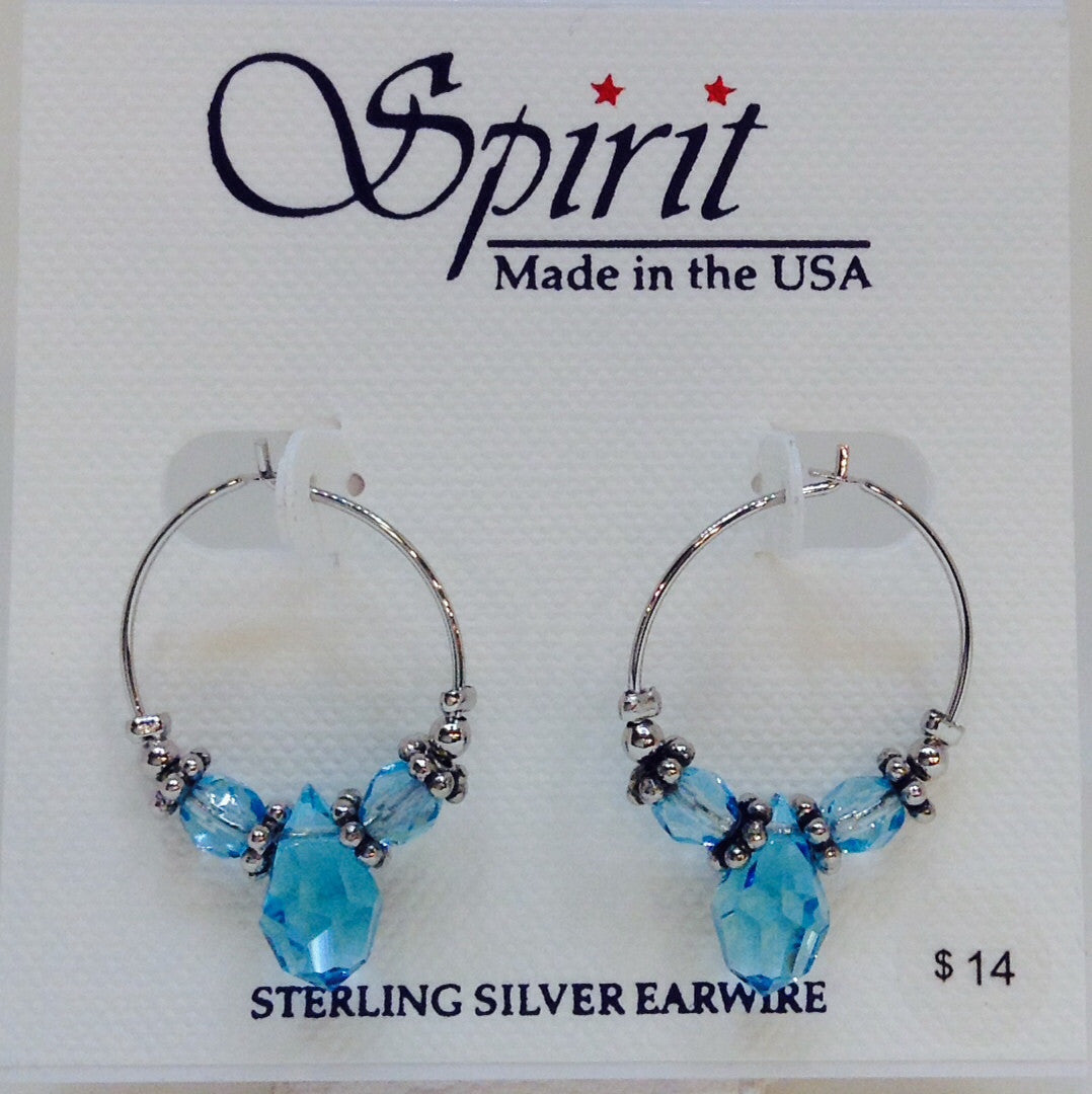 Medium Hoop With Blue Drop