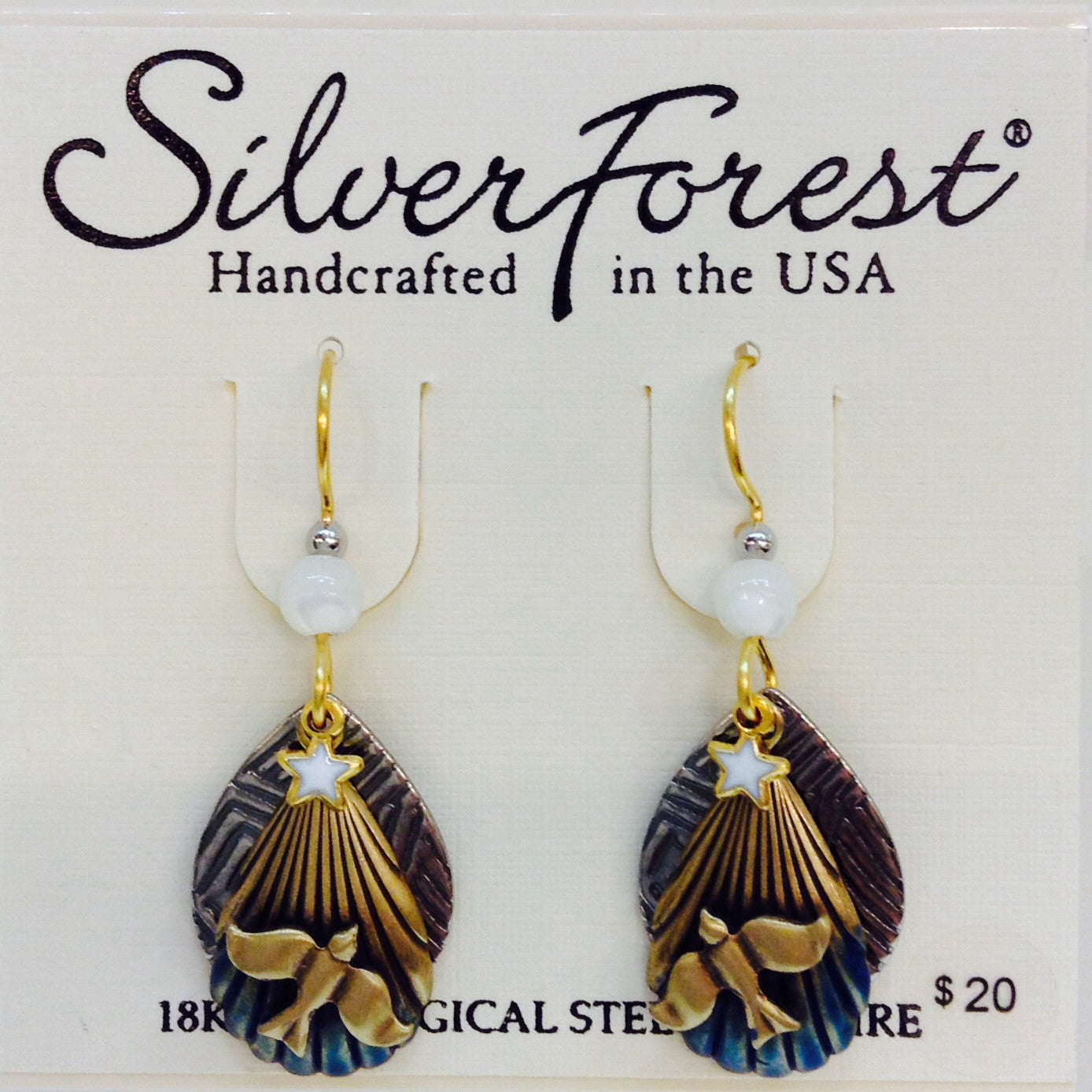 Bird On Teardrop With Star & Mother Of Pearl