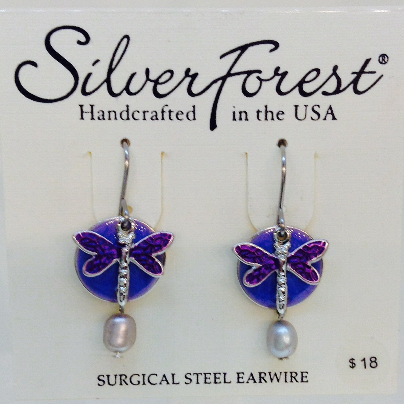 Purple Dragonfly Earring