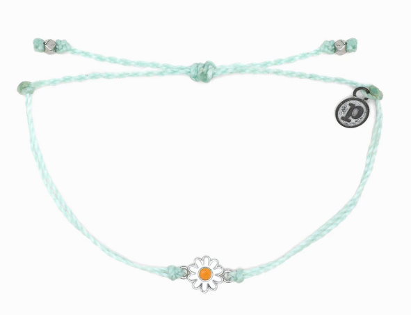 Silver Daisy Enamel Bracelet-Winter Fresh