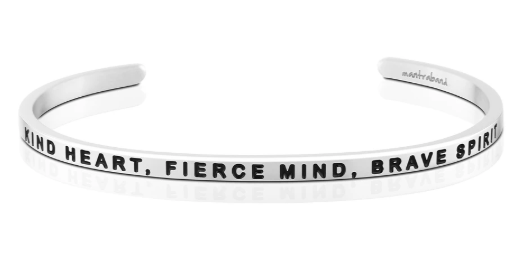 Kind Heart, Fierce Mind, Brave Spirit Bangle (Silver)