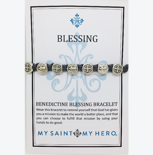 Benedictine Blessing Bracelet-Slate/Silver