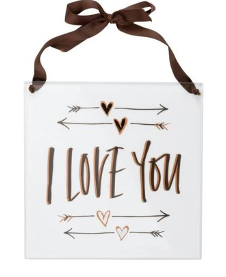 Glass Sign-I Love You