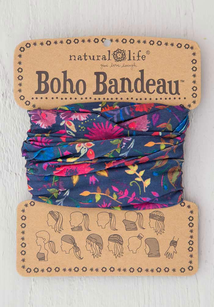 Boho Bandeau Navy Wildflowers