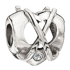 Sterling Silver w Stone - Center Pass - Clear Swarovski